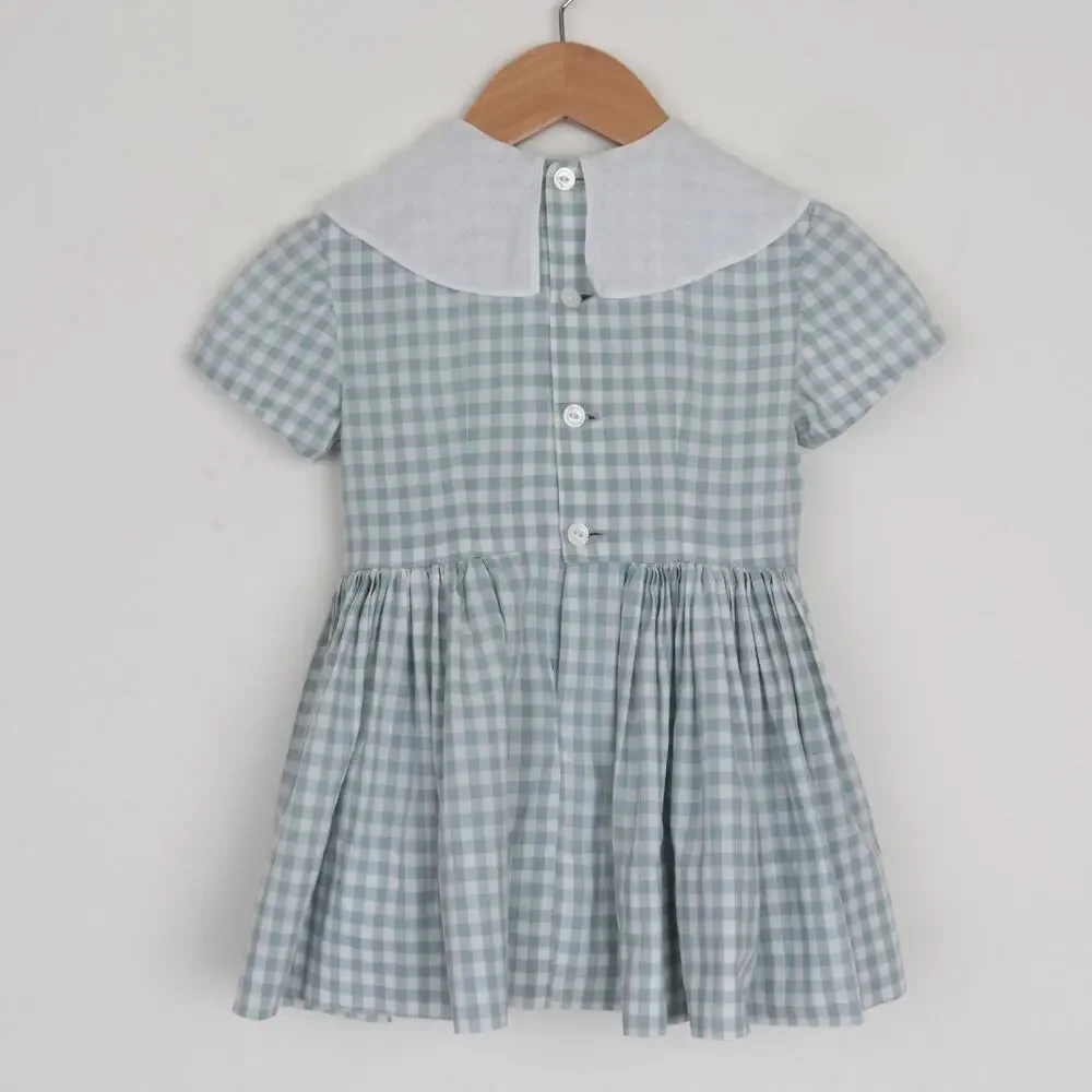 Vintage 1940s Gingham Cotton Girl's Toddler Dress Size 3
